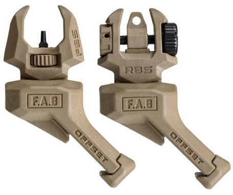 Цілик і мушка FAB Defense FRBS OFFSET 45 градусів. Desert tan, фото 1