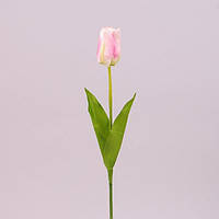 Квітка штучна, Тюльпан, бело-рожевий, H60 см, Штучні квіти, Дніпро