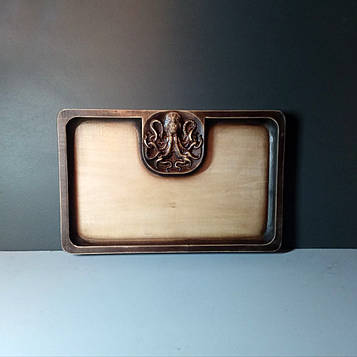 Різьблений піднос для суші із зображенням восьминога Розмір 12 х 19 см. Код/Артикул 1011