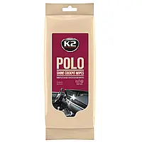 Серветки вологі для очищення панелі приладів та пластикових деталей K2 Polo Shine Wipes 24 шт