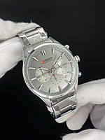 Мужские кварцевые наручные часы с металлическим браслетом Сurren 8446 All Silver