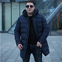 Куртка мужская удлиненная зимняя Black Vinyl С23-2252С Синий, 50