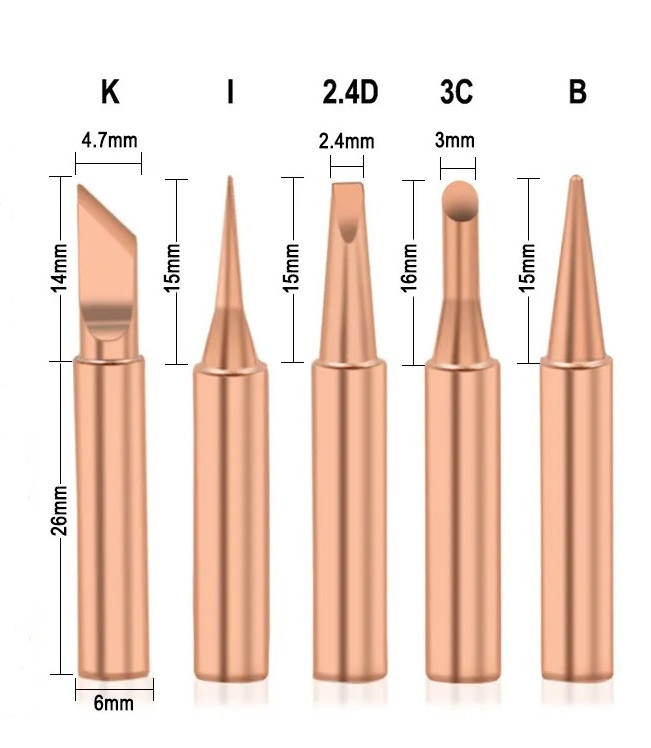 Набір змінних жал для паяльника (мідь), фото 1