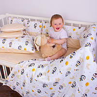 Комплект детского постельного белья Муслин-Поплин “Пингвин Звезда”
