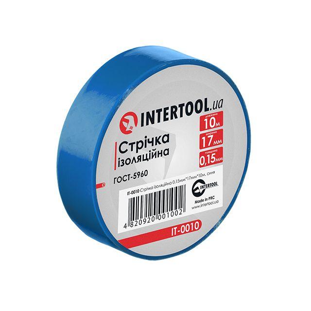 Стрічка ізоляційна, 17 мм * 10 м * 0.15 мм, синя INTERTOOL IT-0010, фото 1