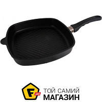 Квадратная/прямоугольная сковорода гриль «AMT Gastroguss» ( E285BBQ 28x28см ) подходит для газовых плит, для