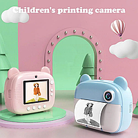 Детский фотоаппарат моментальной печати фото, игрушечный розовый фотоаппарат