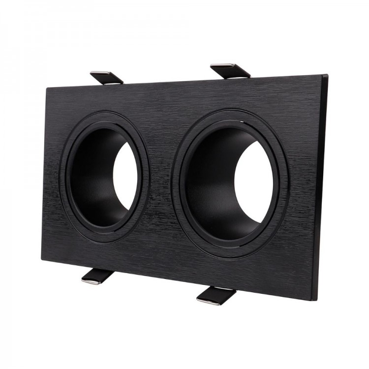 Вбудований поворотний світильник Feron DL0385 2хMR-16 173х93х29 мм чорний, фото 1