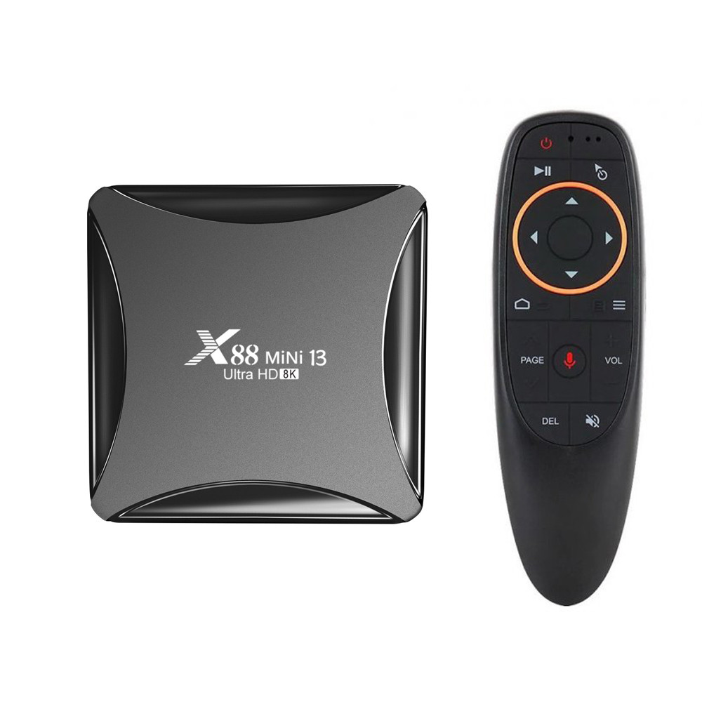 Смарт приставка X88 mini 13 4/64 Гб Android 13, WIFI 5  smart tv box + пульт з мікрофоном та гіроскопом, фото 1
