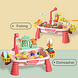 Столик із циркуляцією води 2 в 1 (риболовля, кухонна мийка) РОЗОВИЙ арт. L 666-80/80 A, фото 4