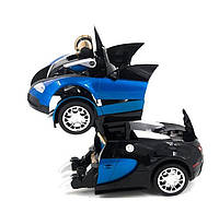 Машинка Трансформер Bugatti Robot Car Size 1:18 Синяя! лучшее качество