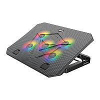 Підставка кулер для ноутбука MeeTion CoolingPad CP3030 з RGB-підсвіткою Black