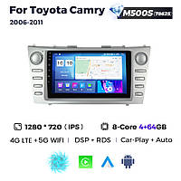 Штатная магнитола Toyota Camry 6 (XV40) (2006-2011) M500 (4/64 Гб), HD (1280x720) QLED, GPS + 4G + CarPlay