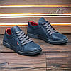 Чоловічі шкіряні кедки (натуральна шкіра) сині демісезонні, чоловіче взуття весна осінь, розмір 40 41 42 43 44 45, фото 2