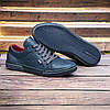 Чоловічі шкіряні кедки (натуральна шкіра) сині демісезонні, чоловіче взуття весна осінь, розмір 40 41 42 43 44 45, фото 5