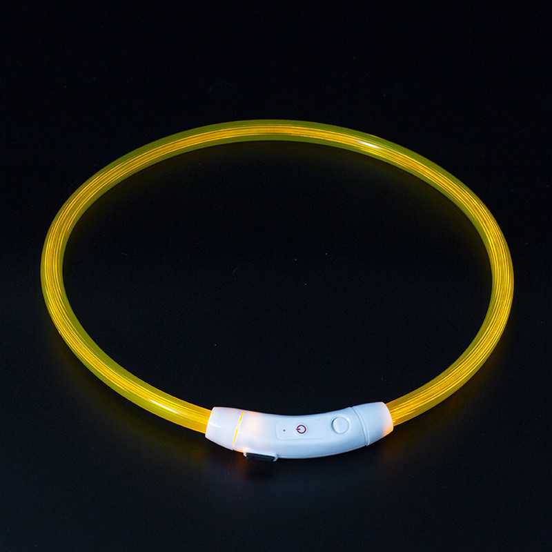 LED нашийник світлодіодний для котів на батарейці 20-70 см Жовтий
