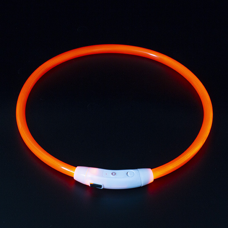 LED нашийник світлодіодний для котів на батарейці 20-70 см Помаранчевий
