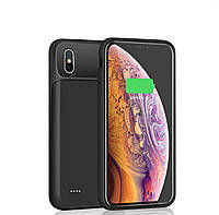 Чехол аккумулятор AmaCase для iPhone XS Max (Черный - 4000 мАч), Чехол повербанк для айфона XS Max