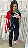Жіночий спортивний костюм Stella TOUCH трійка з футболкою червоний (трикотаж двунить Туреччина), фото 2