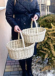 Набір плетених вибілених кошиків з лози. Арт:30114, фото 3