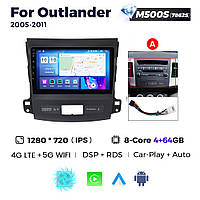 Штатная магнитола Mitsubishi Outlander 2 (2006-2012) M500 (4/64 Гб), 2K (2000x1200) QLED, GPS + 4G + CarPlay
