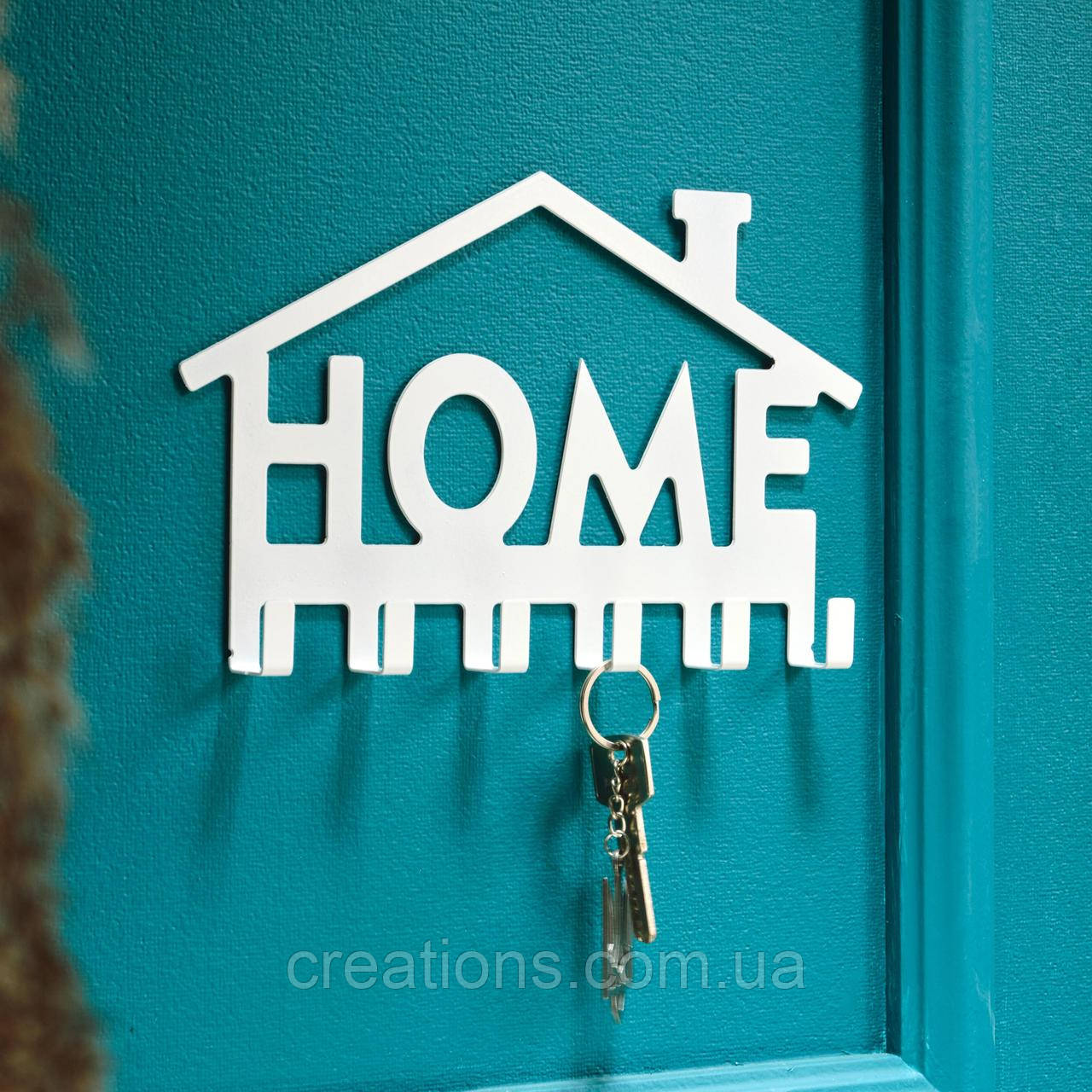 Ключниця настінна металева 24*15 см на 6 гачків Home, фото 1