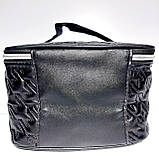 Косметичка жіноча чорна у формі скриня, фото 3