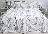 Качественный комплект постельного белья цвет белый из ткани ренфорс жатка производитель Турция