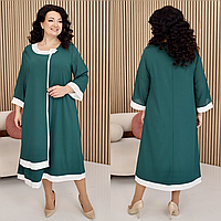 Жіноче ошатне плаття, тканина шифон р. 56,58,60,62,64 зелене