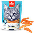 Ласощі для котів Wanpy Soft Chicken Jerky Strips Філе курки в'ялені смужки, 80г, фото 2