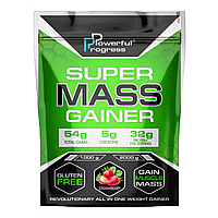 Гейнер Super Mass Gainer - 2000g, Гейнер высокобелковый powerful progress, добавка для роста мышц, Мега масса