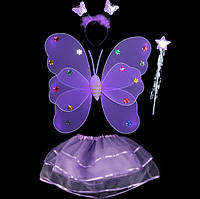 Карнавальный наряд крылья с юбкой Бабочка 9089 фиолетовый m