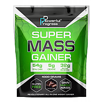 Гейнер Super Mass Gainer - 4000g, Высокобелковый гейнер powerful progress, добавка для роста мышц, Мега масса