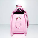 Дитяча лакова сумочка рожева із совою 9901, фото 3
