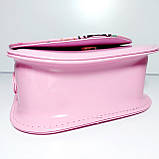 Дитяча лакова сумочка рожева із совою 9901, фото 4