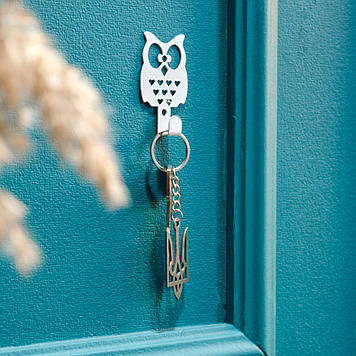 Ключниця настінна металева 4*7 см на 1 гачок Сова