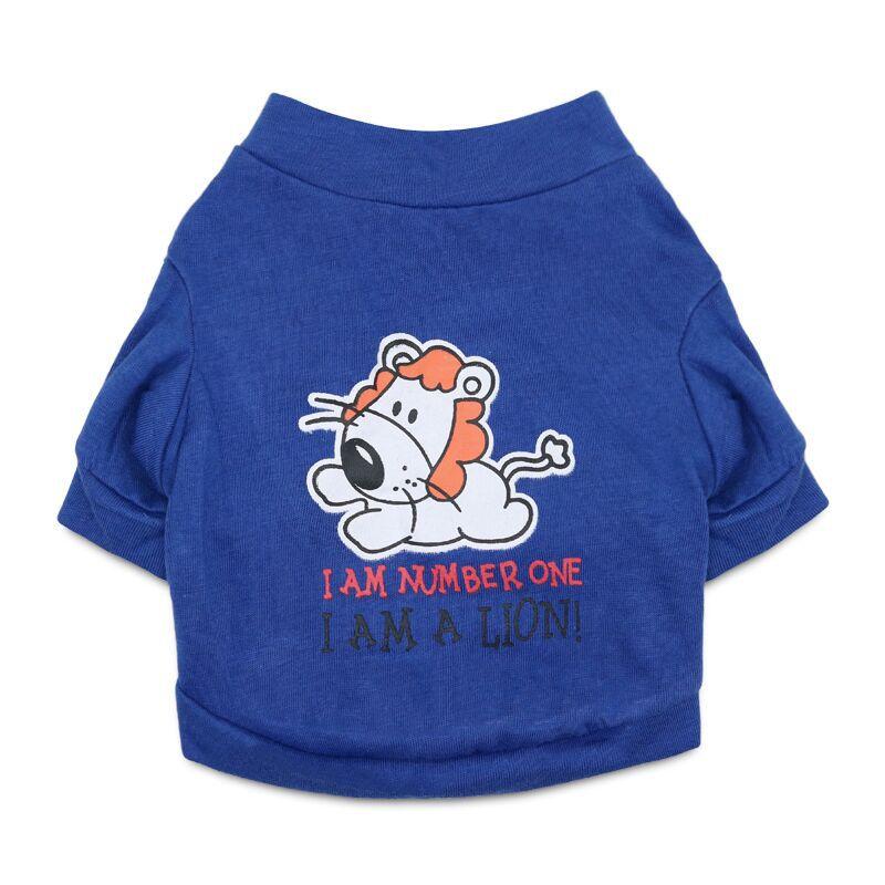 Футболка для котів Pet Style "Я ЛЕВ" Синя XS