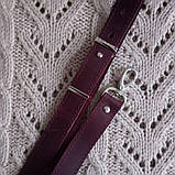 Ремінь сумки з натуральної шкіри 130*2(2,5). Бордо, фото 2