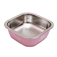 Миска для собак котов Taotaopets 1910002 металлическая Pink 160 мм