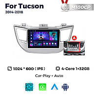 Штатная магнитола Hyundai Tucson (ix35) (2014-2018) M100 (1/16 Гб), HD (1280x720) IPS, GPS