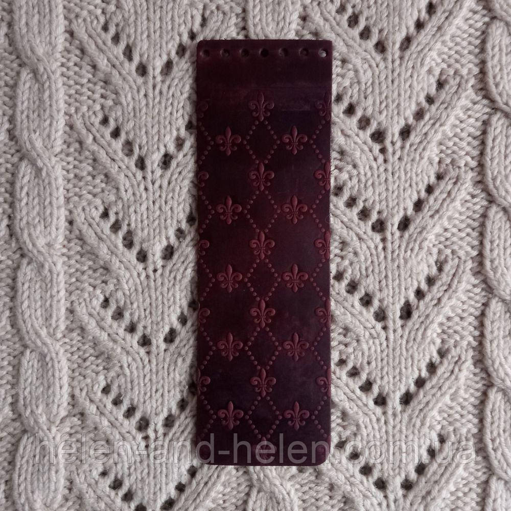 Клапан сумки вузький. "Лілії". Бордо, фото 1