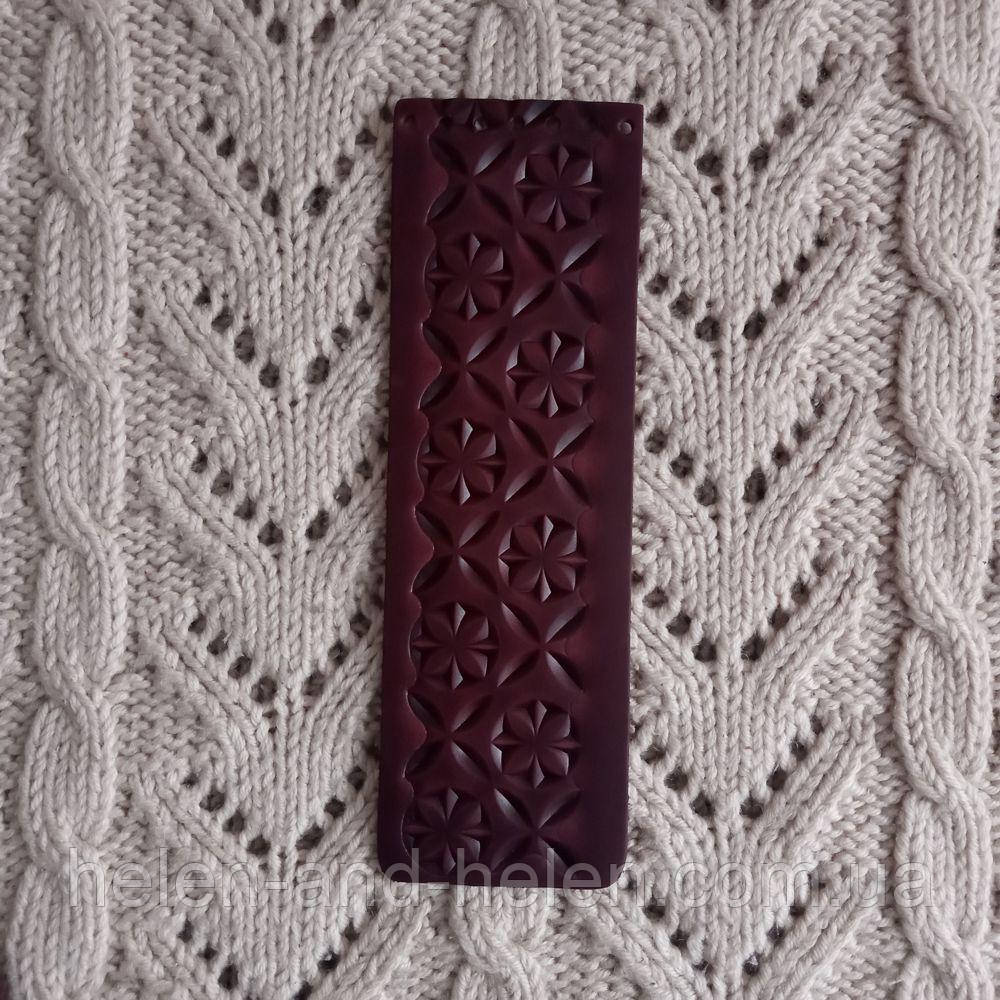 Клапан сумки вузький. "Орнамент". Бордо, фото 1