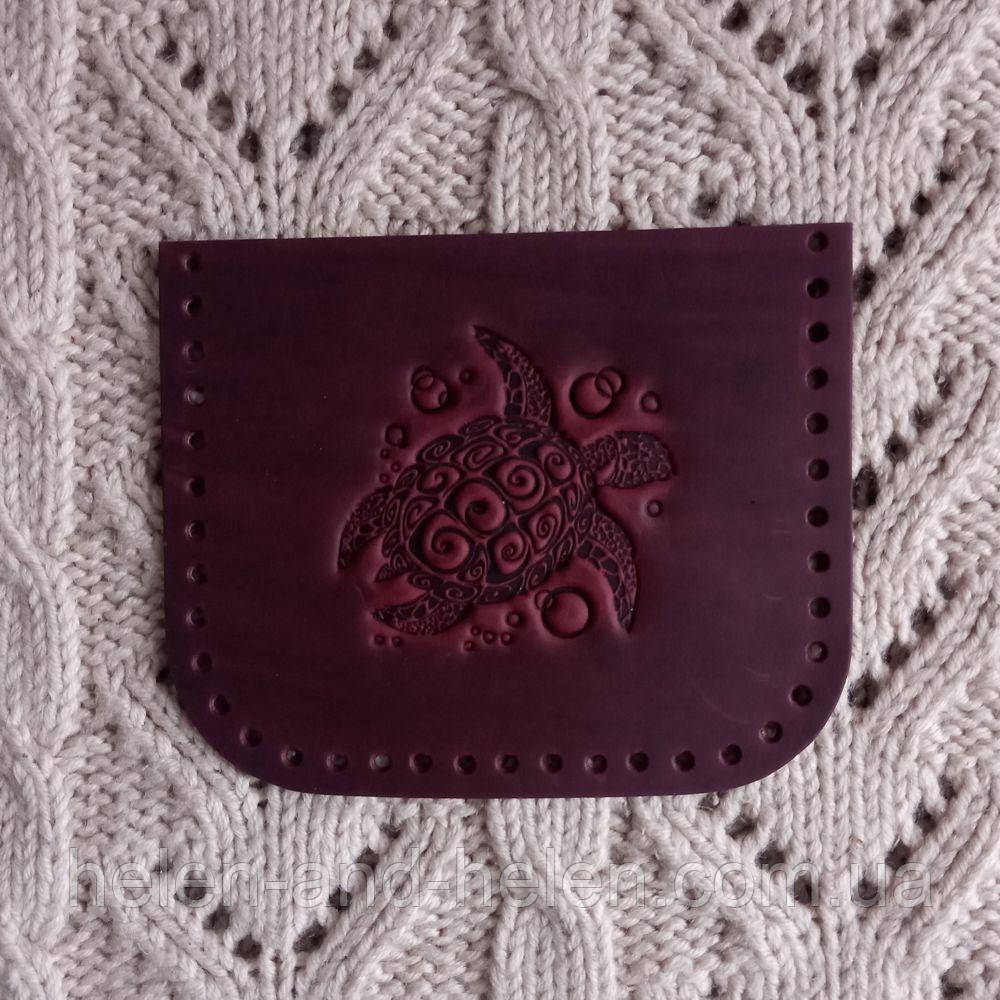 Кишенька з тисненням "Черепаха". Бордо, фото 1
