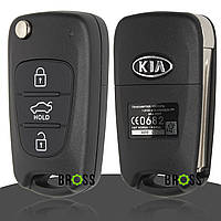 Выкидной корпус ключа на 3 кнопки KIA K2 , K5 , Rio , Picanto , Ceed , Cerato , Sportage , Hyundai I20 , I30 ,