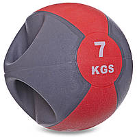 Мяч медицинский медбол 7 кг с двумя ручками Zelart Medicine Ball FI-2619-7