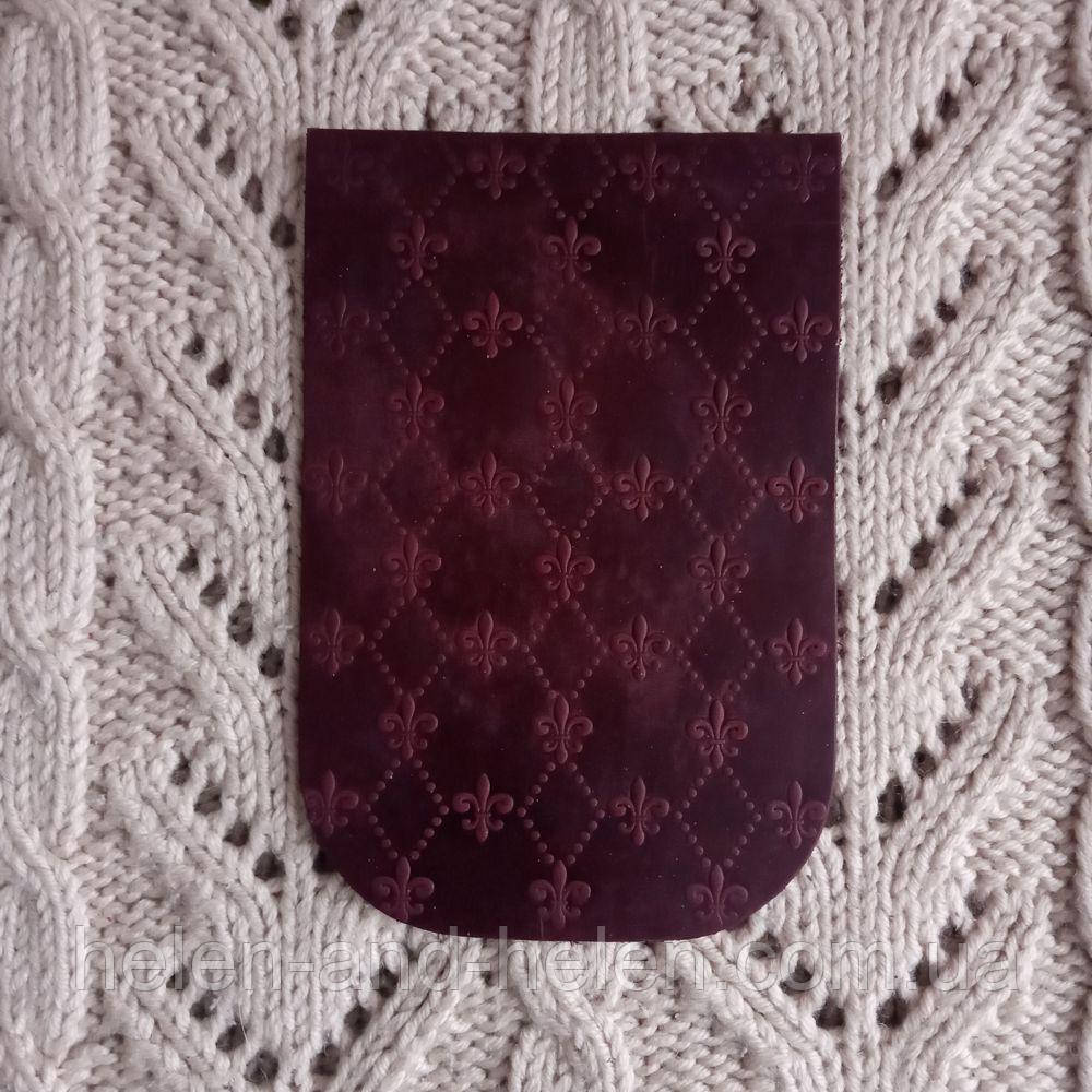 Клапан для міні сумки 12*18 "Лилиї". Бордо, фото 1