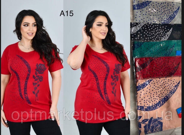 Футболки жіночі, напівбатал (3XL-6XL) В'єтнам гуртом купити від складу 7 км Одеса