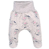 Ползунки-штанишки для новорожденных швы наружу футер Мишка Татошка размер 62 (3 месяца) Серый