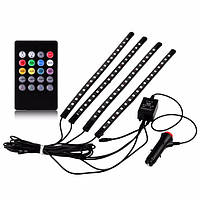 Led подсветка в авто car atmosphere light 12V RGB Lights 36 Led - 8 цветов