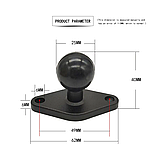 Ромбоподібна монтажна основа CH - RAM з кулькою 1" розмір B, фото 2